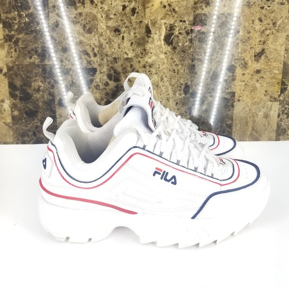 FILS DISRUPTOR II CONTRAST PIPING WHITE NAVY RED 3 - Picture 1 of 5